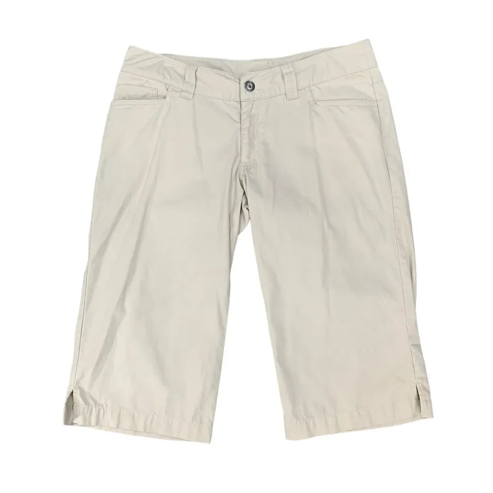 Patagonia Organic Cotton Capri Womens 8 Beige Pockets Outdoor Zip Fly Khakis